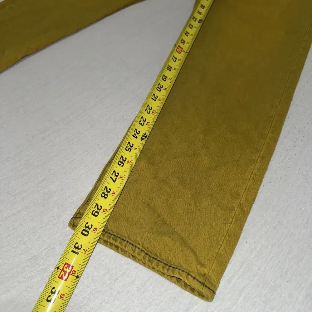 Levi's Vintage Retro Yellow Washed 501 CT Tapered Denim Jeans 36x30 NWT